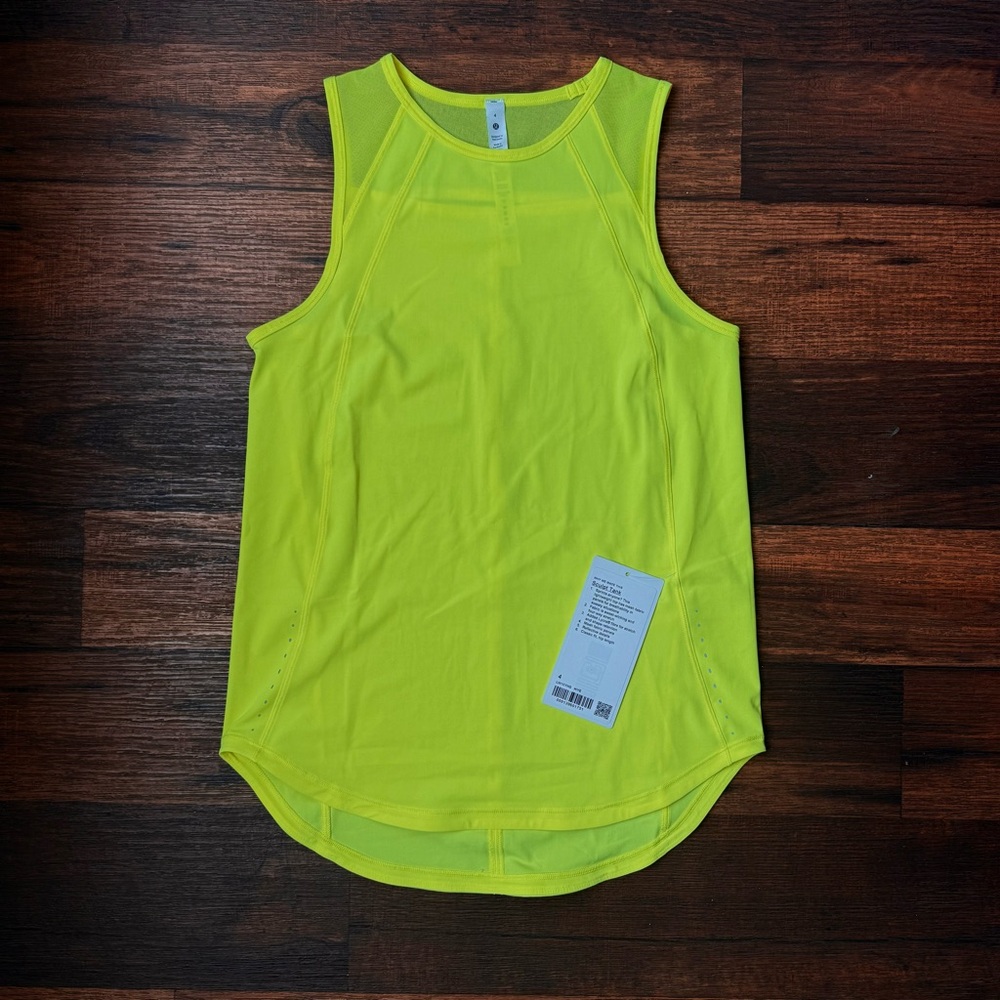 Lululemon Sculpt Tank Hip Length w/ Back Vent - Lime size 4